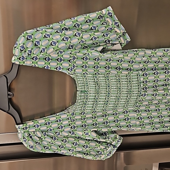 💕FAVORITE DAUGHTER💕 Vineyard Maxi Dress ~ Retro Mosaic Green Print 2 NWT - Picture 12 of 16